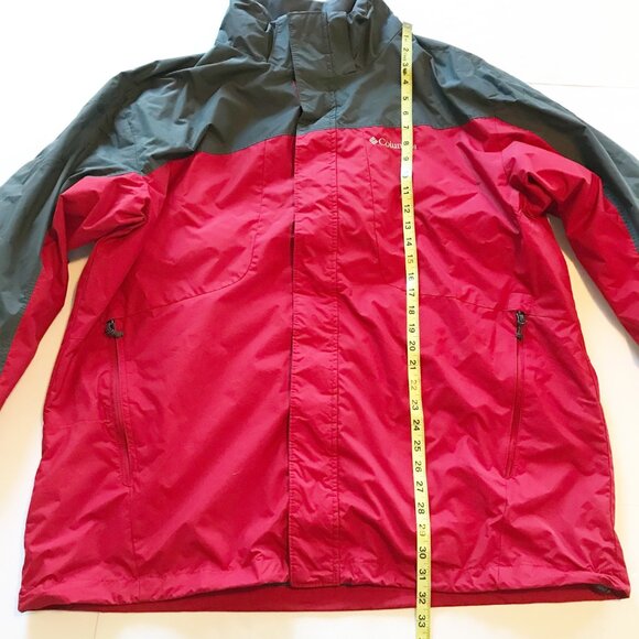 COLUMBIA Interchange Omni-Tech Omni-Shield Red Gray Zip Up Jacket Mens XXL - Picture 10 of 10